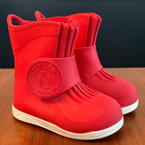 Butler Kids Emperor Slip-On Overboot Waterproof Rubber Rain Boots, Red, Size 10